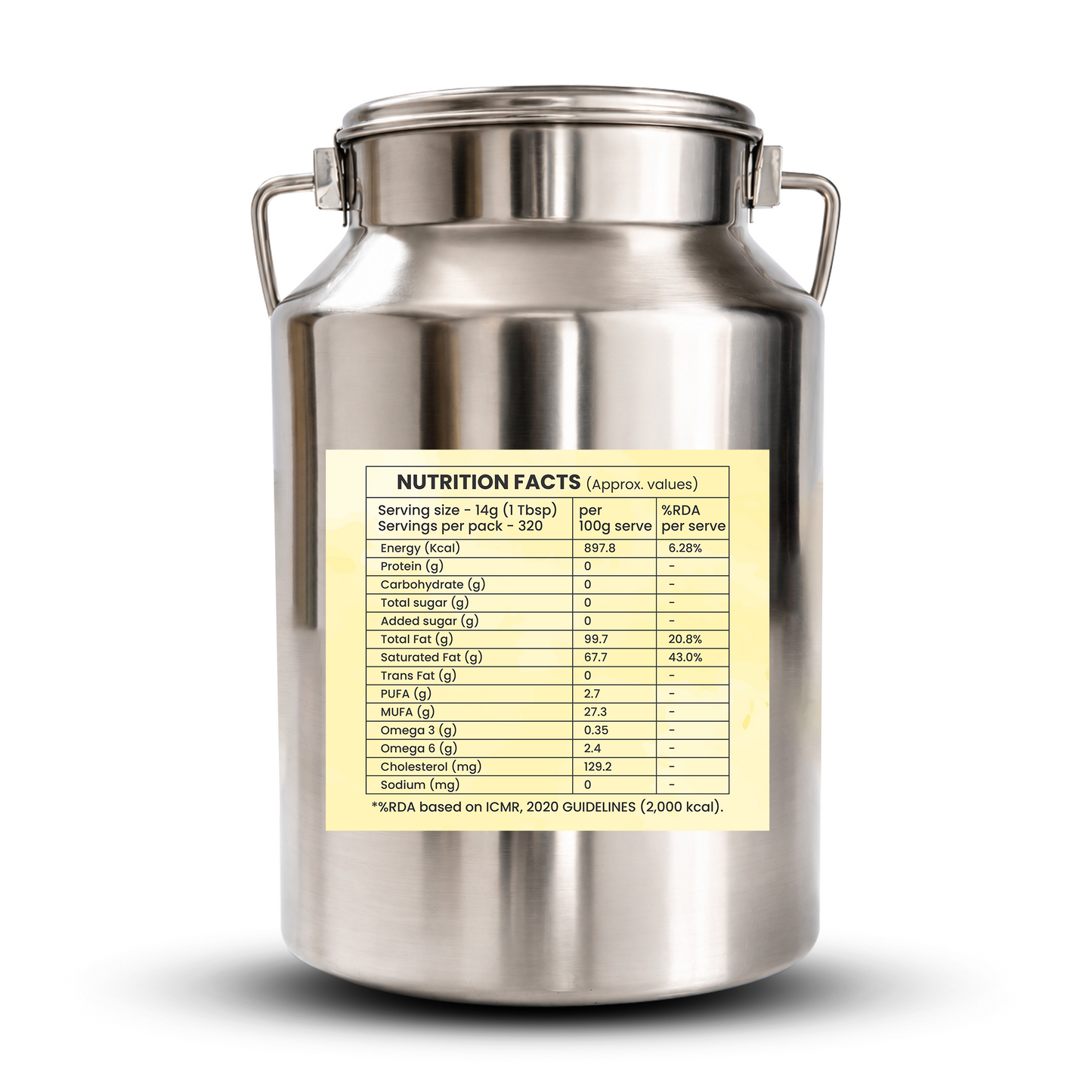 Gir Cow A2 Ghee – 5L (Stainless Steel Can)