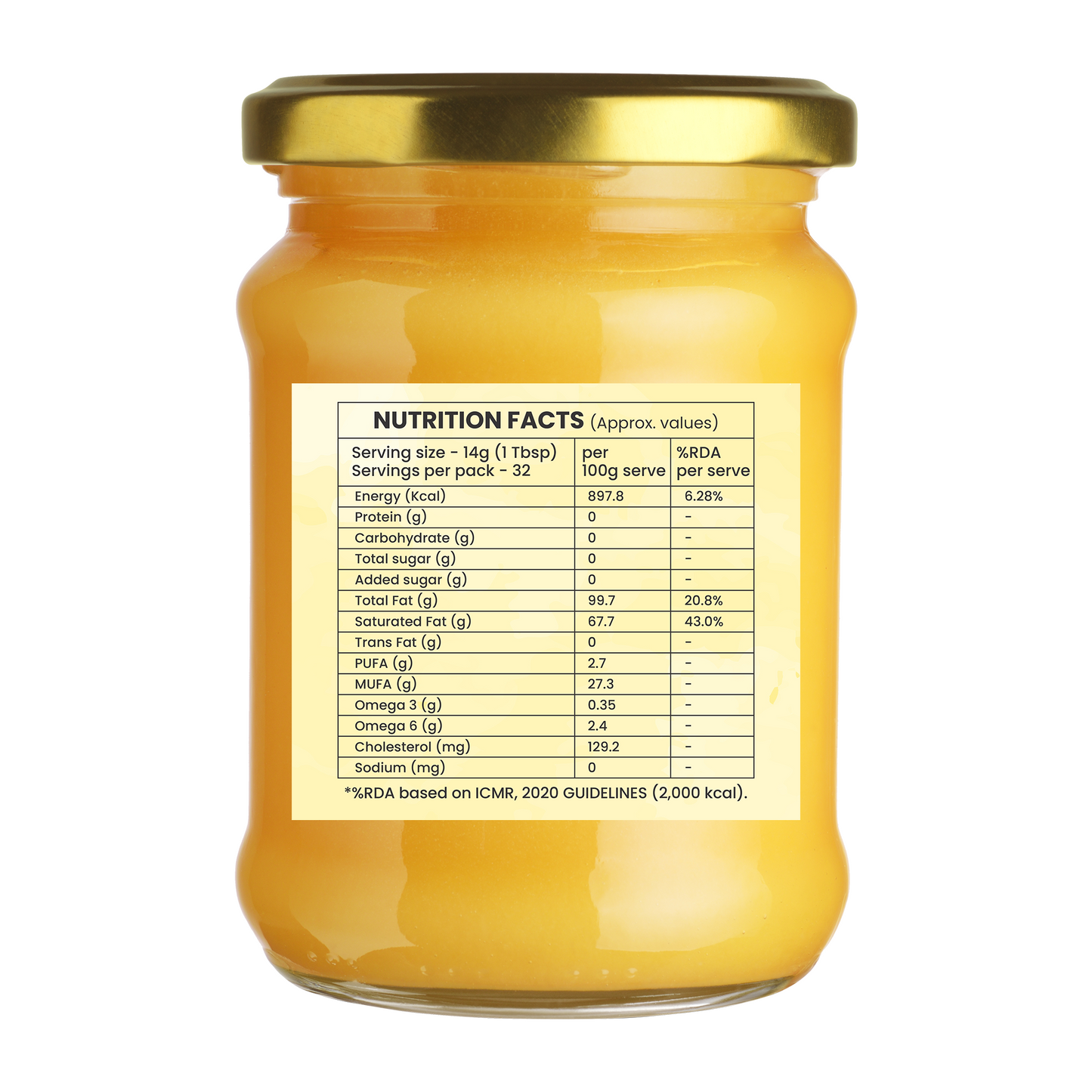 Gir Cow A2 Ghee – 500ml (Jar) 