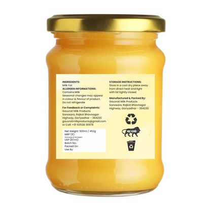 Gir Cow A2 Ghee – 500ml (Jar) 